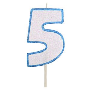 Vela Modecor Azul Brilhante - Número 5